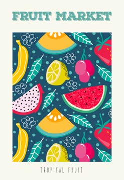 3AC7214 - Atelier Deco - Fruit Market: Tropical Fruit I