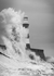 3AP7106 - Pangea Images - Lighthouse, North Sea (B&W)