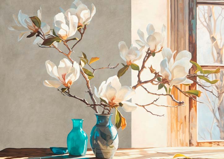 3DE7004 - Remy Dellal - Magnolia Branch in a Vase