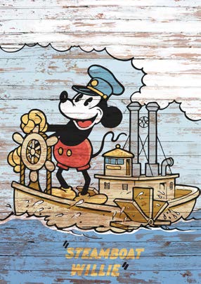 3EH7325 - Eric Chestier - Steamboat Willie Vintage Poster