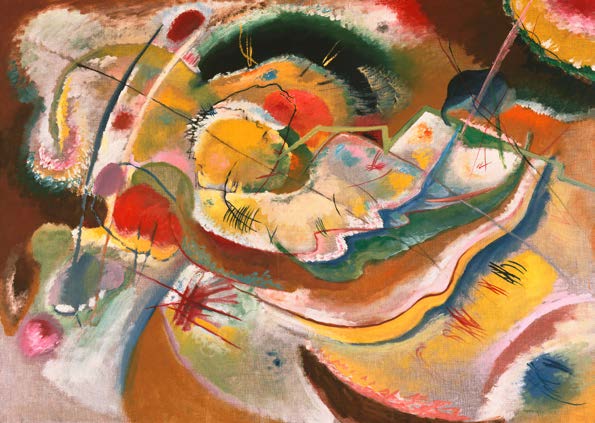 3WK7125 - Wassily Kandinsky - Little Painting with Yellow (Improvisation), 1914